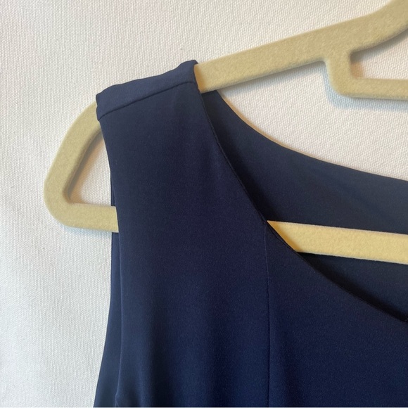 Susan Graver swing dress 1X Knee length Sleeveless Navy blue Stretch Flowy midi - Picture 9 of 9